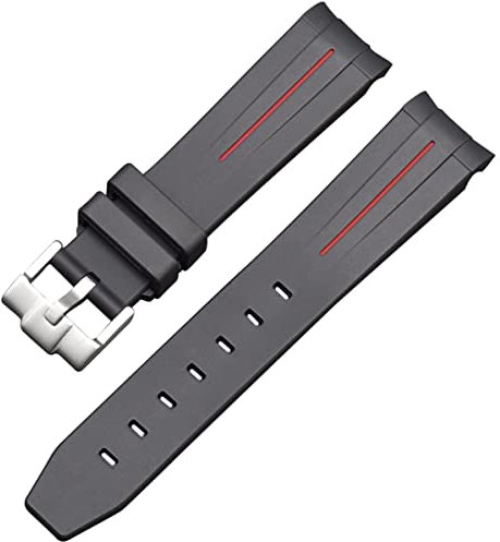BBZ Bracelet en caoutchouc souple Nouveau bracelet de montre en silicone compatible avec Omega X Swatch Moon Watches Men Women 20mm Curved End Rubber Wrist Band