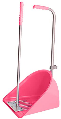 Muck Grabber Stable Mate Manure Collector Long Handle Poop Scoop & Rake Stable Paddock Dock Tidy Ideal for Horse, Pony, Donkey, Dog, Leaves for Yard, Stable, Horsebox & Garden - 80 cm (Pink)