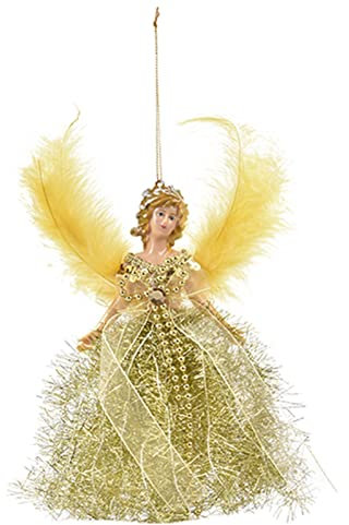 Baogao Hängende Engelspuppe, Weihnachtsengel hängender Anhänger, Weihnachtsbaum-Engel-mit Flügeln, handgefertigte Feiertags-Engel-Anhänger-Geschenke