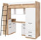 BIM Furniture Hochbett Etagenbett Entresole SMYK L Bett 200x80 cm mit Treppen Kinderbett Kleiderschrank Regal Schreibtisch Kinder Möbel Set Linke Seite (Sonoma Eiche/Weiß)