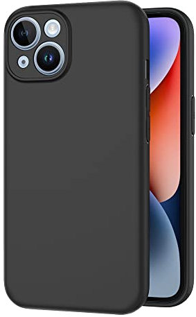 AICEK Compatible con Apple iPhone 14 Funda, Silicona Fundas para iPhone 14 Carcasa Silicona Bumper Case Negro