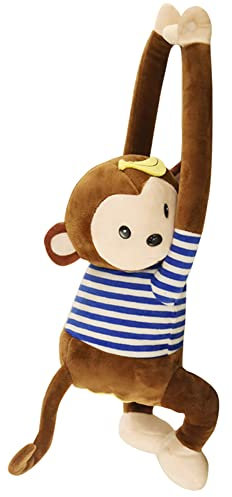 Niedliche AFFE Tissue Box,Cartoon Plüsch Taschentuchbox Taschentuchspender Auto Taschentuchhalter AFFE Kosmetiktücherbox Kreative Monkey Box Tier Papierhalter Serviettenbox Tücherbox für Auto Zuhause