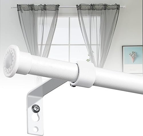 Tringle Rideau, 71-236cm Tringle à Rideaux Extensible Ensemble avec Supports en Acier Inoxydable - 16mm de Diamètre Tringle à Rideaux Style Rustique Mat/Blanc Mat
