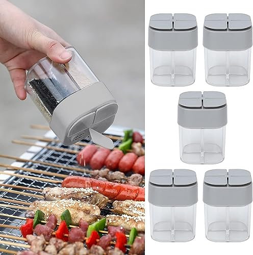 Uadme 4 in 1 Gewürzstreuer Camping Dewürzstreuer Gewürzdosen Gewürzboxen Aufbewahrungsboxen für Reisen Zuhause Küche Kochen Steak BBQ