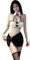 QNCLO Damen Cosplay Sekretärin OL Uniform Sexy Unterwäsche Sexy Dessous Versuchung Nachtclub Performance Kleidung (Schwarz und Weiß3), Einheitsgröße