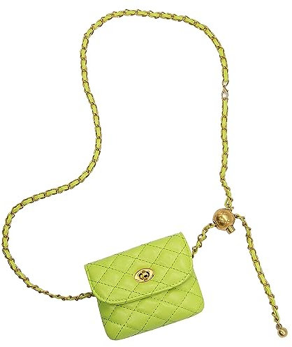 Handtasche Damen Klein Umhängetasche Schultertasche Leder Crossbody mit Verstellbarem Gürtel Kette Gesteppt Mädchen Reisen