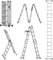 Telescopic Ladders 4.7M, Multi-Purpose Aluminum Extension Ladder 7 in 1, Foldable Lightweight Scaffold Ladder For RV, Attic, Home and outdoor work, Max capacity 150KG