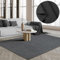 the carpet Premium Wool Handweb-Teppich, Naturfaser Wollteppich, Eleganz im skandinavischen Flachgewebe-Stil, Anthrazit, 160 cm Rund