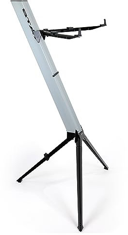 Stay Music - Intruder Series - Single Tier Keyboard Stand including Carry Case - Silver