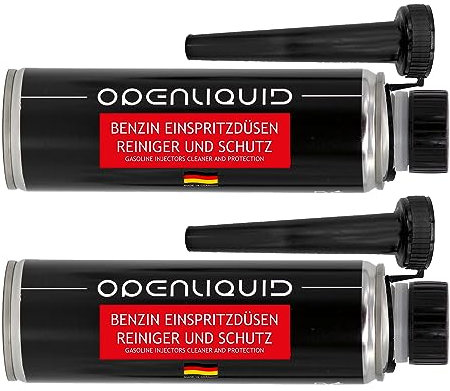 OPENLIQUID Benzin Einspritzdüsen Reiniger und Schutz - Additiv für Auto & Motorrad - Injektor Reiniger - Beugt Motorschäden vor - Optimiert die Motorleistung - Löst Ablagerungen (2X 300 ml)