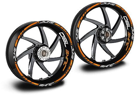 adesivi cerchi moto compatibile con duke 790 17 pollici arancioni