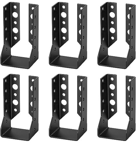 TSSS 6 PCS 47 x 97 mm Joist Hangers, Timber to Timber 47mm, Fit 47mm x 100mm Timber, Concealed Flange Joist Hanger