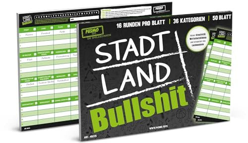 Pasmo - Stadt Land Bullshit A4 Gesellschaftsspiel Partyspiel mit lustigen Kategorien