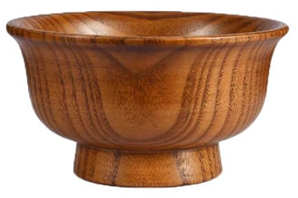 GYYFQH Ramen Bowl Anime, Mongolian Rice Bowl, Natural Jujube Children's Wooden Bowl, Soup Salad Rice Noodle Wooden Bowl for Adults and Children Brown(M)