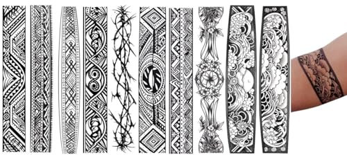 Temporäre Armband Tattoos Maori Design Tribal Japan 10 Blätter Set