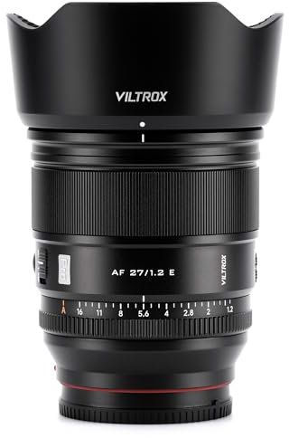 VILTROX 27mm f/1.2 E Pro Mount Lens,Auto Focus APS-C Prime Lens for Sony E-Mount Mirrorless Camera a7R a7IV a7RIII a7RIV a7RV A1 FX3 ZVE1 A7CII a6000 a6400 a6600 a6700 ZV-E10 FX30