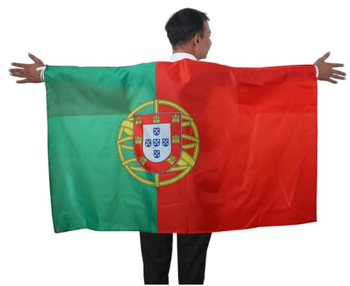 Sonia Originelli Fan Umhang Poncho Fahne Flagge zum Umhängen Fanartikel WM EM Farbe: Portugal