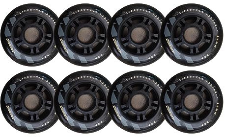 Inline Skate Rollen Inline Skate Räder 80A Indoor/Outdoor Rollschuh Räder 84 mm (8er Pack) Ersatz Rollschuhräder für Roller Blade Räders