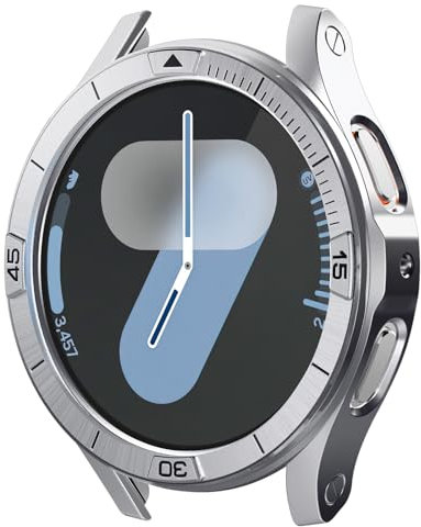 Spigen Bezel Tune Pro Entwickelt für Samsung Galaxy Watch 7 44mm Hülle mit Lünette Ring (2024) - Silber