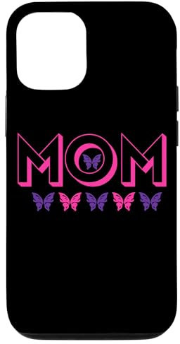 Custodia per iPhone 13 MOM: GRANDE grafica DESIGN ROSA E VIOLA
