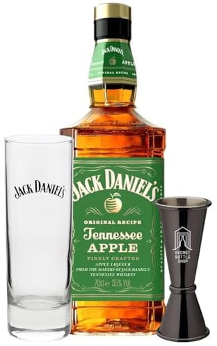 Jack Daniels Apple Whiskey Glass & Jigger Gift Set 70cl