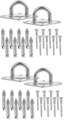 VICASKY 4 Set Fibbia per vela Shade appendiabiti da parete Ganci per amaca sedia amaca sport attrezzi casa Resistente alla ruggine Gancio ganci per appendere Acciaio inossidabile