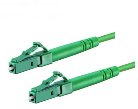 CONBIC® LWL Simplex Glasfaserkabel LC/APC 8° zu LC/APC 8°, grün, OS2 Patchkabel, 9/125μm, LSZH, FTTH Lichtwellenleiter, G.657.A2 (20m)