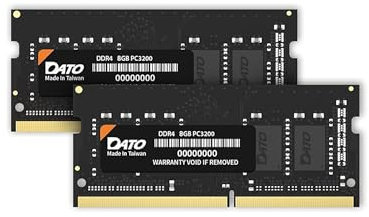 DATO 16Go Kit (2x8Go) RAM, DDR4 3200MHz PC4-25600 CL22 SODIMM 1,2V 260 Broches Non-ECC SODIMM, Module de mémoire pour Ordinateur Portable Mise à Niveau