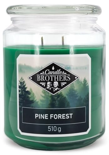 Candle Große Duftkerze im Glas | Pine Forest | Duftkerze Tanne | Kerze lange Brenndauer (100h) | Geschenke für Weihnachten | Winterkerze