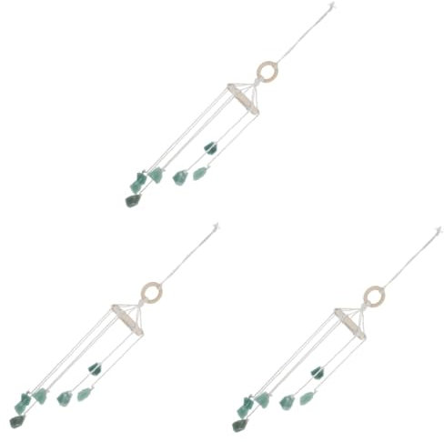 Sosoport 3stücke Handgemachtes Chakra Windspiel Aus Natürlichem Stein Dekoratives Wandhängesystem Für Zuhause Und Auto Für Freunde Und Familie