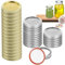 LOPYXBR 30PCS Mason Jar Lids 70MM Wide Mouth Mason Jars Lids,Gold&Silver Can Lid for Tins, Regular Pickling Canning Lid and Rings with Silicone Seals for Masons Jar, Ball, Cans