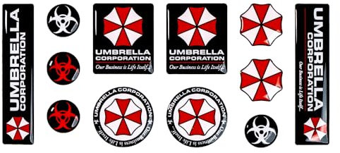 Umbrella Corporation Aufkleber 3D Silikon Domaufkleber, Wasserdicht – Langlebig, Stylisch und Perfekt für Sci-Fi-Fans