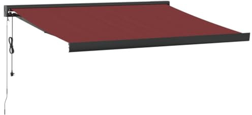 vidaXL Tenda da Sole Retrattile Automatica Bordò 350x250 cm