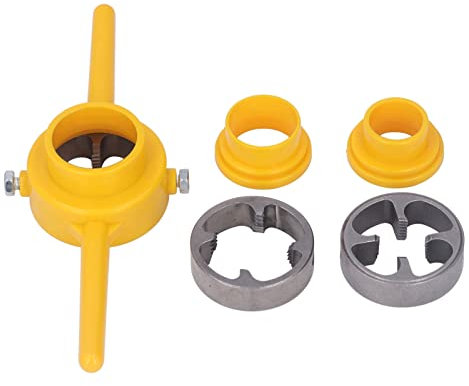 ZAWELIYO Set di 6 Matrici per Maschi, Set di Matrici per Maschi in Acciaio Legato, NPT 1/2 Pollice 3/4 Pollice 1 Pollice, Strumento di Maschiatura per Tubi in PVC, con