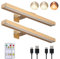 VIGMOJ 2 lampes d'image sans fil avec télécommande, lampes murales rechargeables avec 3 modes d'éclairage et 4 minuteurs, adapté pour armoires, armoires, chambre à coucher, (couleur or rose)