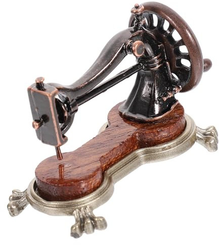 Tofficu Mini Nähmaschine Modell Für Puppenhaus Kreatives Deko Element Für Puppenhausgestaltung Miniatur Vintage Nähmaschine Farbe Zufällig