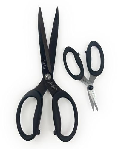 Tim Holtz Premium-Scheren-Set, 24,1 cm Titan-Schere und 12,7 cm Kurzwarenschere mit Aufbewahrungsdose