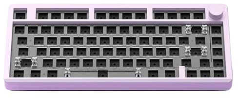 Hi8 Wireless Mechanical Keyboard Kit Bluetooth 75 Percent Gasket Hot Swap 80 Key Aluminum Kit(Purple Keyboard Kit)
