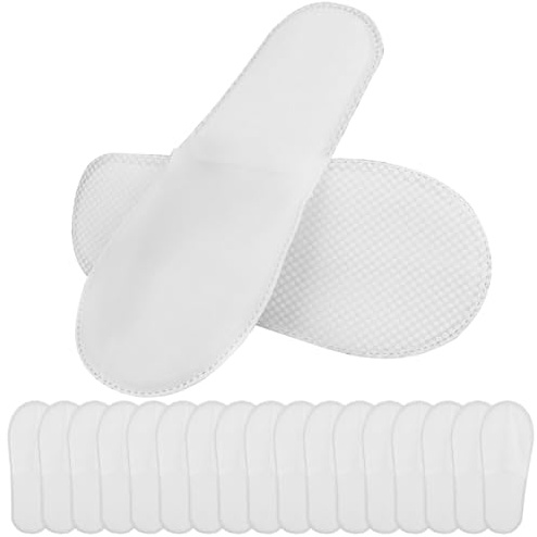 Encuryna Lot de 10 paires de pantoufles jetables unisexes portables antidérapantes pour voyage, spa, sauna, hôtel, commercial, taille unique, tissu non tissé de 4 mm