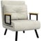 HOMCOM Sillón Convertible 1 Plaza Conductora 4 en 1 Sofá Convertible Sillón Cama con Respaldo Ajustable en 5 Posiciones, Cojín Incluido, Sofá Cama 1 Plaza para Invitados, Salón, Carga 120 kg Crema