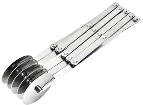 Pastry Cutter Wheel, Expandable 5 Wheel Pastry Cutter, Stainless Steel Multi-Round Pasta with Handle, Dough for Pizza Cheese Brownies Cookie Baking
