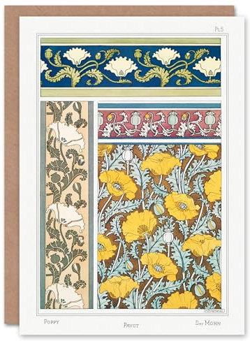 Artery8 Maurice Pillard Verneuil Art Card Poppy Flower Patterns