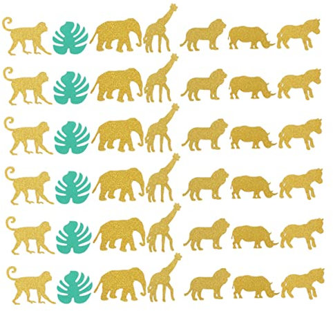 NOLITOY 100 Stück Hawaiian Jungle Theme Konfetti Monstera Tier Papier Streudekoration für Geburtstagsfeier Hochzeiten Babypartys und Besondere Anlässe Leuchtende Farben und Stilvolle