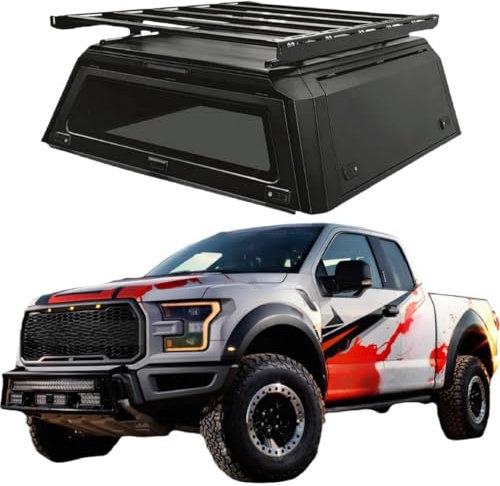 XRLHMP Passgenauer Pickup Truck Topper, kompatibel mit F150 Tundra Cap, Fabrik-Niedrigpreis, Pickup Hardtop Canopy, 4X4 Offroad Ready, Dodge Ram Bed Hardtop