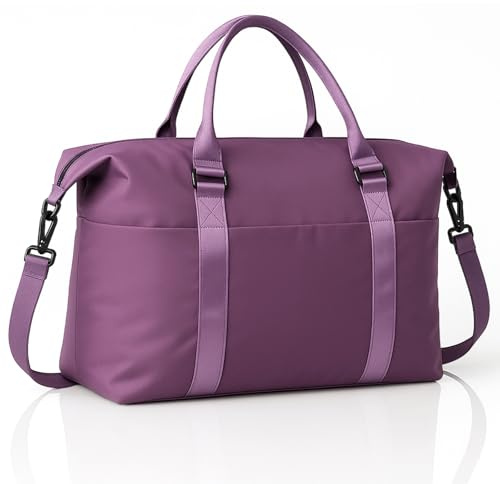 Weekender Duffel Bags for Women, Purple Travel Totes Bag for Airplane Essentials, Overnight Bags for Women with Trolley Sleeve, Large Carry On Hospital Bag for Labor and Delivery, Sport, Gym