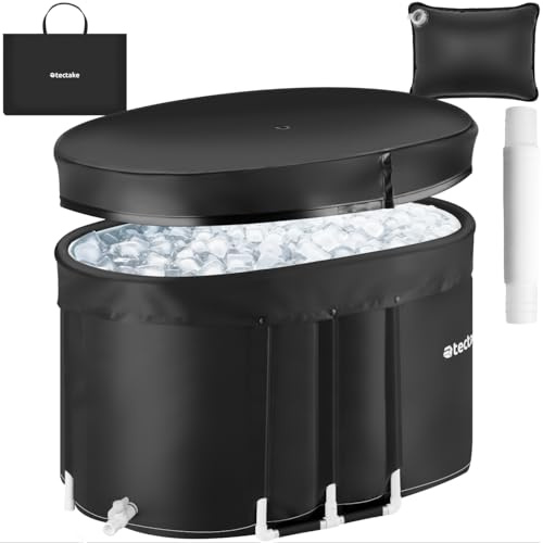 tectake® Ice Bath Tub Bagno di Ghiaccio Wim Hof Espoo, Piscina da esterno per ghiaccio Pieghevole, Isolamento Triplo, Vasca Ghiaccio, Per Crioterapia e Recupero Sportivo - 105 x 70 x 65 cm