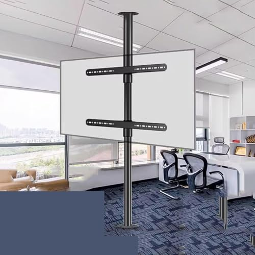 QICBYING LCD TV Frame Floor Stand - Hanging TV Bracket, 360 Degree Rotating Stand Partition Wall Rotating Rack, Adjustable Tilt Swivel TV Ceiling Mount, Fits 32-75 Inch LED Screen(110-135cm)