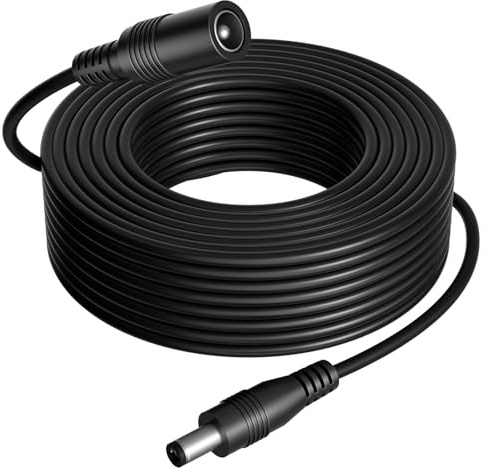 10M DC Verlängerungskabel,Sanicata DC 5,5mm x 2,1mm Netzteil Adapter Verlängerung Kabel,12V Buchse auf Stecker Power Stromkabel Kompatibel mit CCTV Überwachungskamera, IP-Netzwerkkamera, DVRs NVR usw