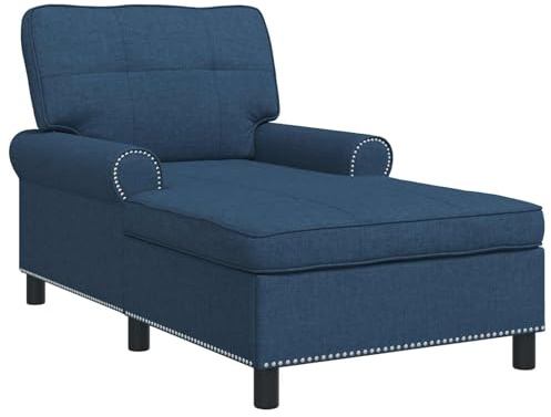 vidaXL Lounge-Liege mit Kissen Blau 91 x 157 x 91 cm Stoff, Wohnzimmer, Moderne Liege, stylische Möbel, rechteckiger Stil, gemütliche Sitzfläche, Bequeme Armlehnen zum Relaxen