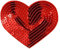 (Pack of 5) Heart Shaped Sequin Iron on Patches Embroidered Sew Appliques for DIY Outfit Pants T-Shirt (Red)